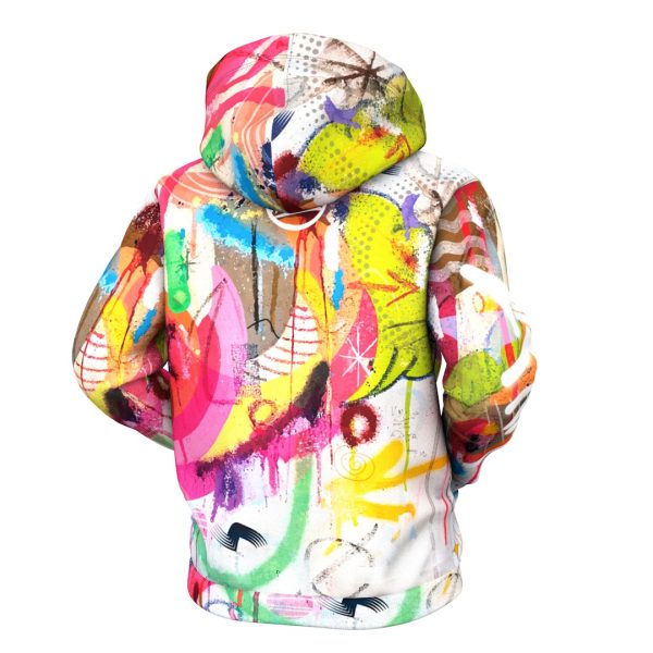 Abstract Paint Zip Up Hoodie For Discount - Image 3