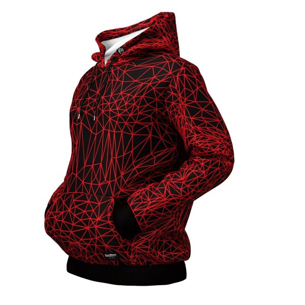 Abstract Red Polygons Hoodie on Sale - Image 2