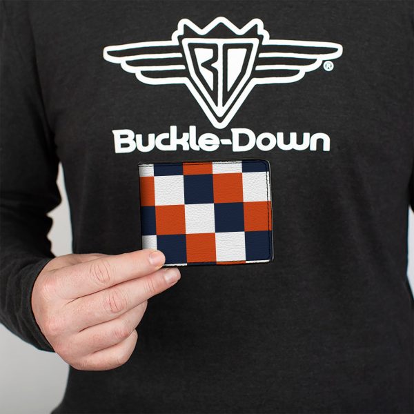 Bi-Fold Wallet - Checker Navy Orange White Online Hot Sale - Image 3